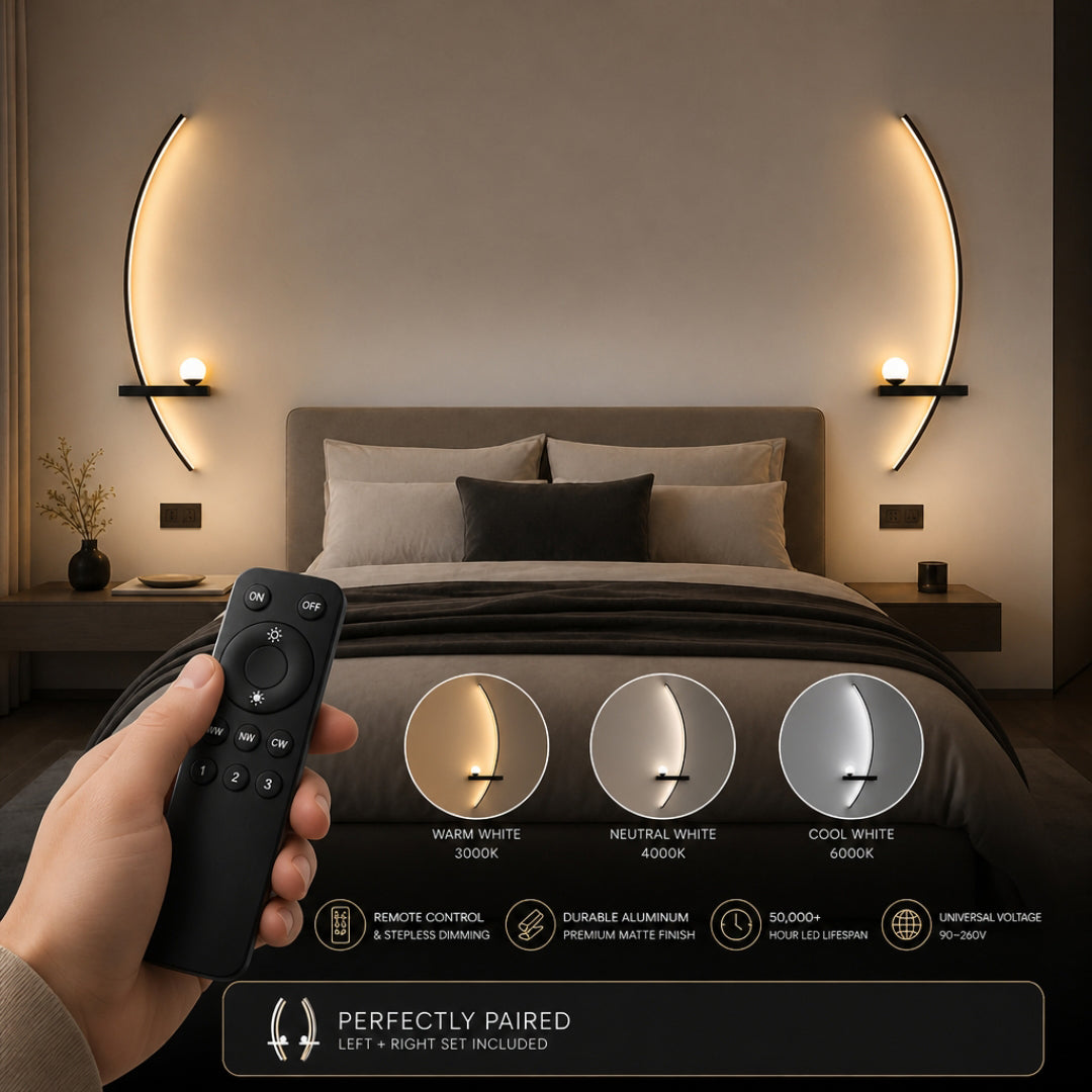 ALUNA Sculptural Wall Light Pair